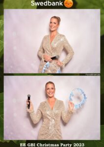 Swedbank EE GBI jõulupidu 2023. Õhtujuht Margit Järvoja. asukoht Nero restoran. pidu inglise keeles