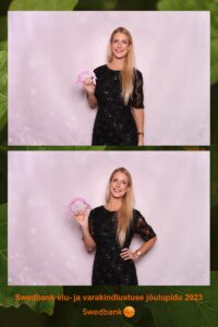 Swedbanki elu-ja varakindlustuse jõulupidu 2023. Õhtujuht Margit Järvoja, toimumiskoht restoran Nero