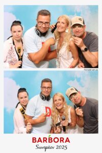 Barbora suvepäevadel õhtujuht. Pildil koos DJ Sander Loel'i, fotograafi Evelin'i ja videograafi Erik'uga Fotosioon Fotostuudiost.